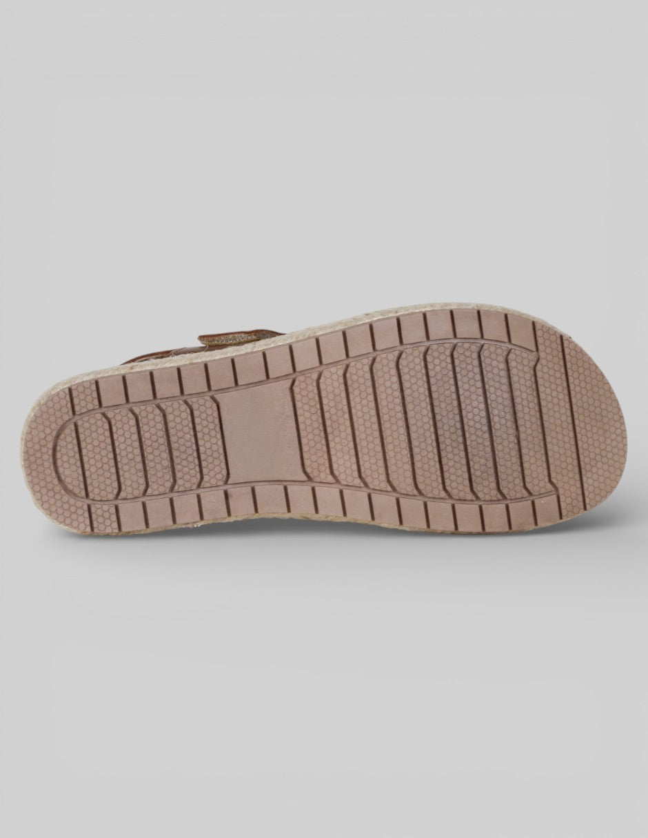 Sandalias con plataforma Hand made en Piel – Café