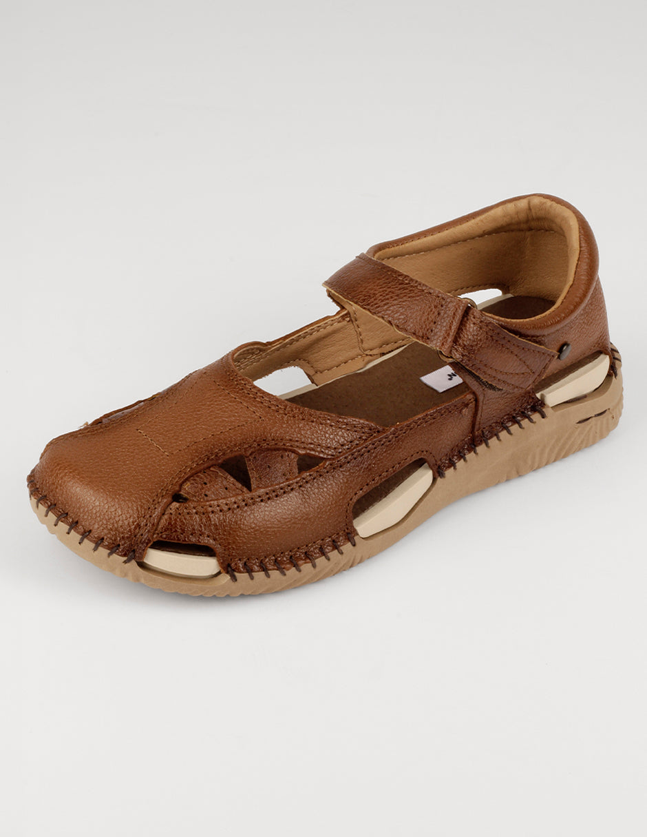 Sandalias de piso Hand made en Piel – Café