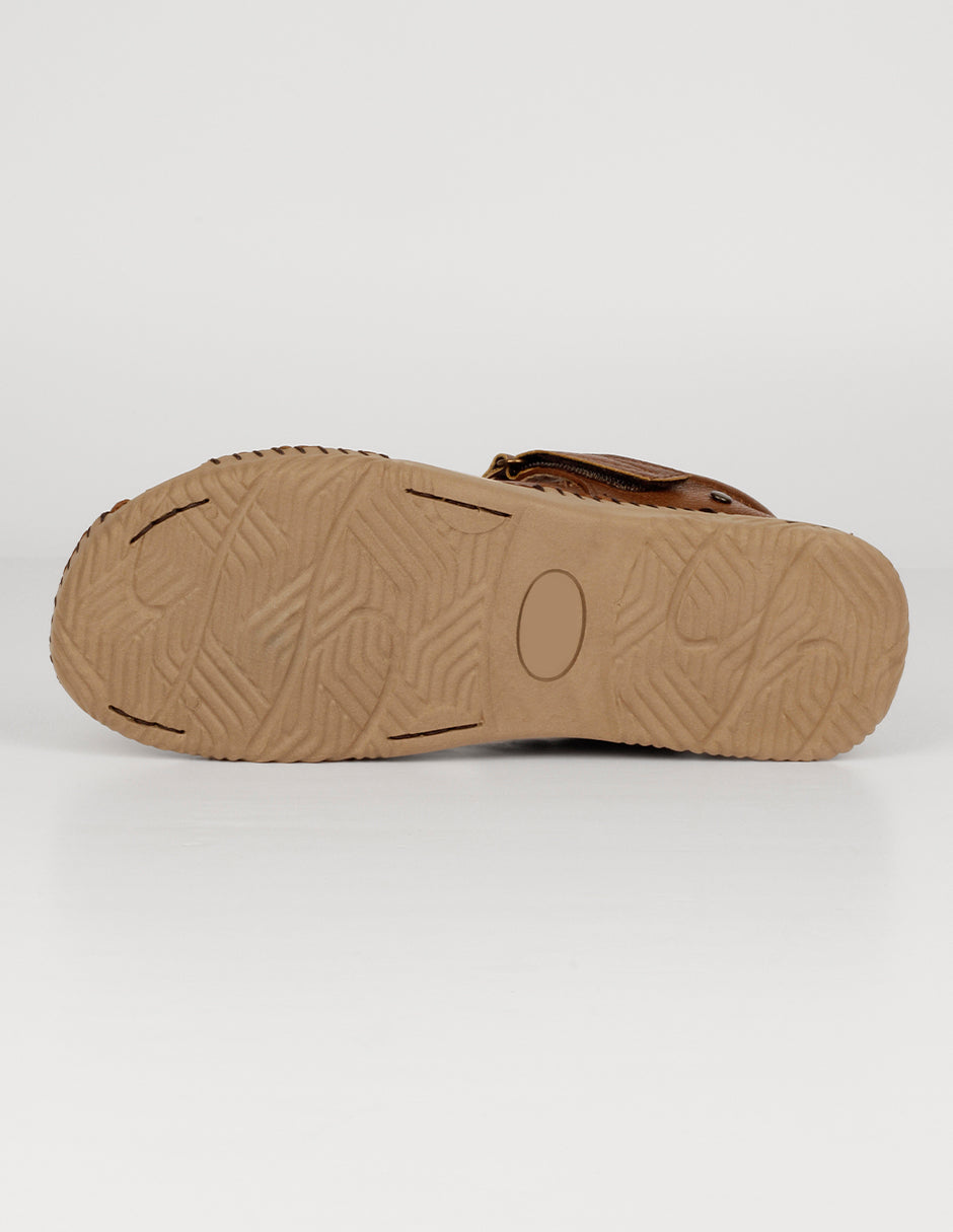 Sandalias de piso Hand made en Piel – Café