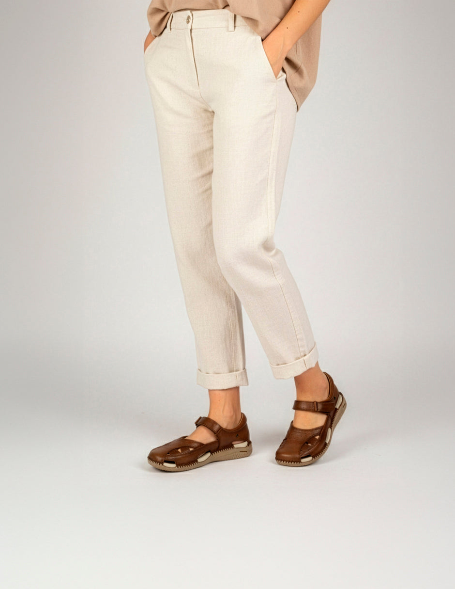 Sandalias de piso Hand made en Piel – Café