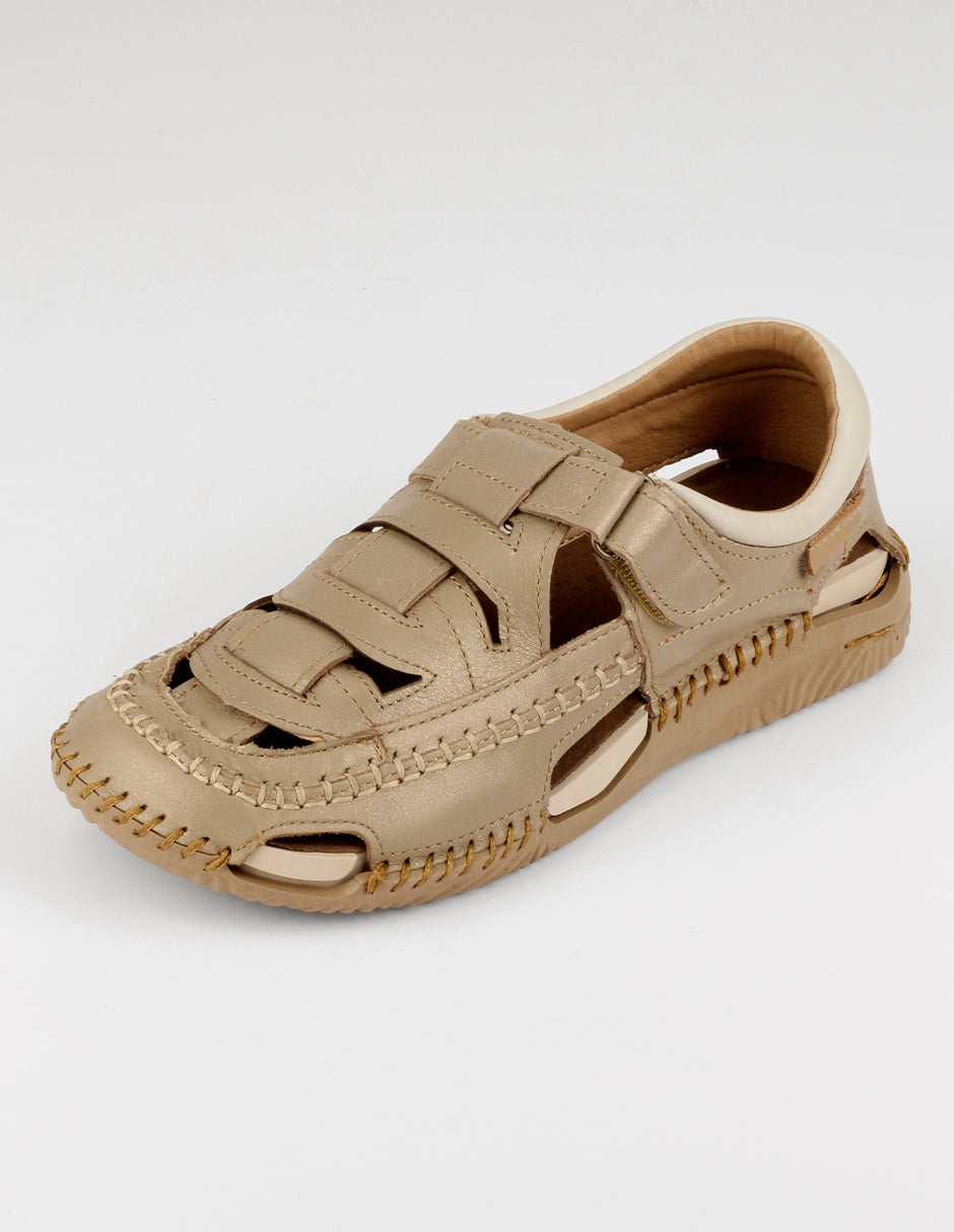 Sandalias de piso Hand made en Piel – Beige