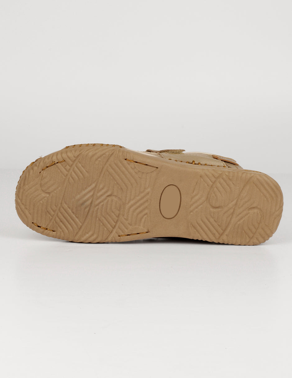 Sandalias de piso Hand made en Piel – Beige