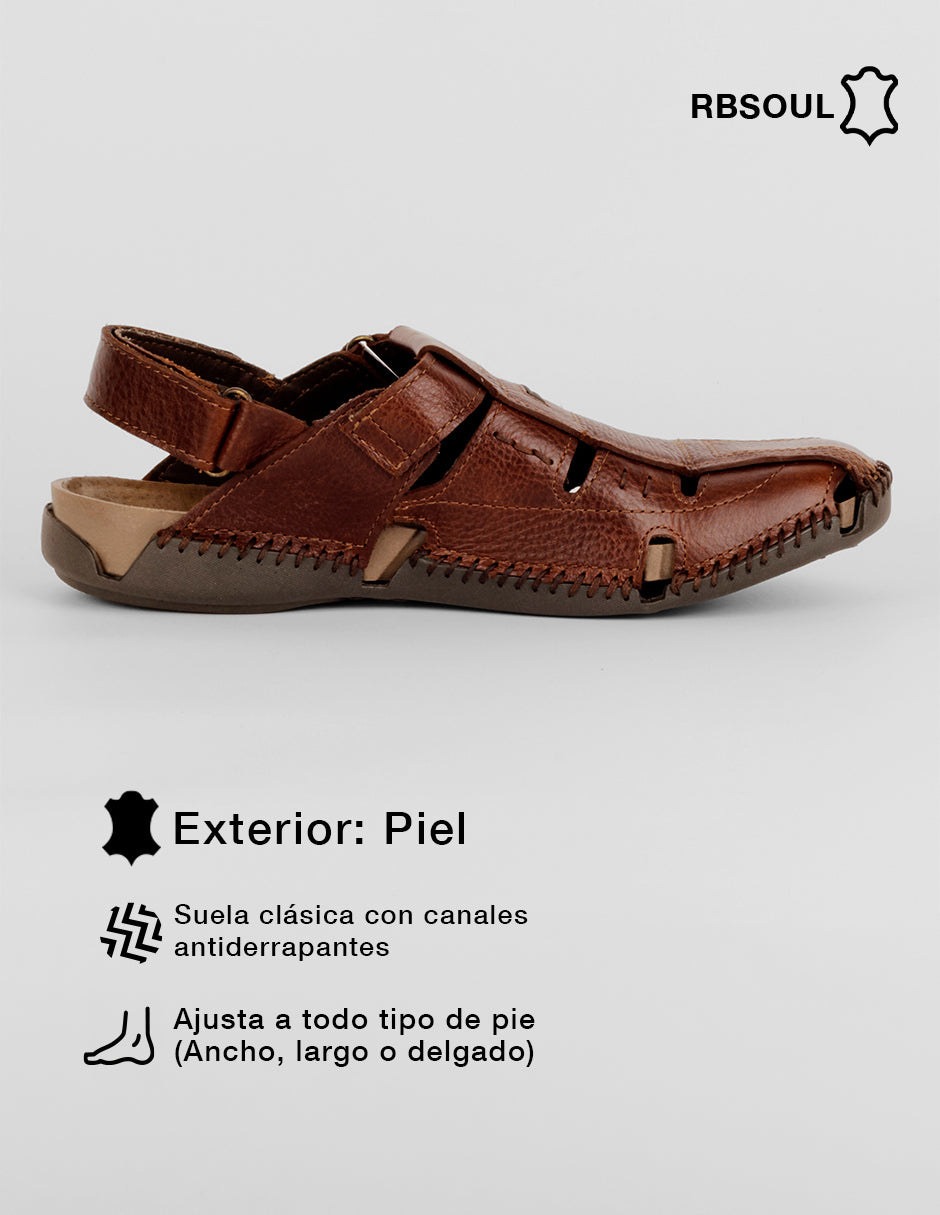 Sandalias casuales Hand Made en Piel – Café