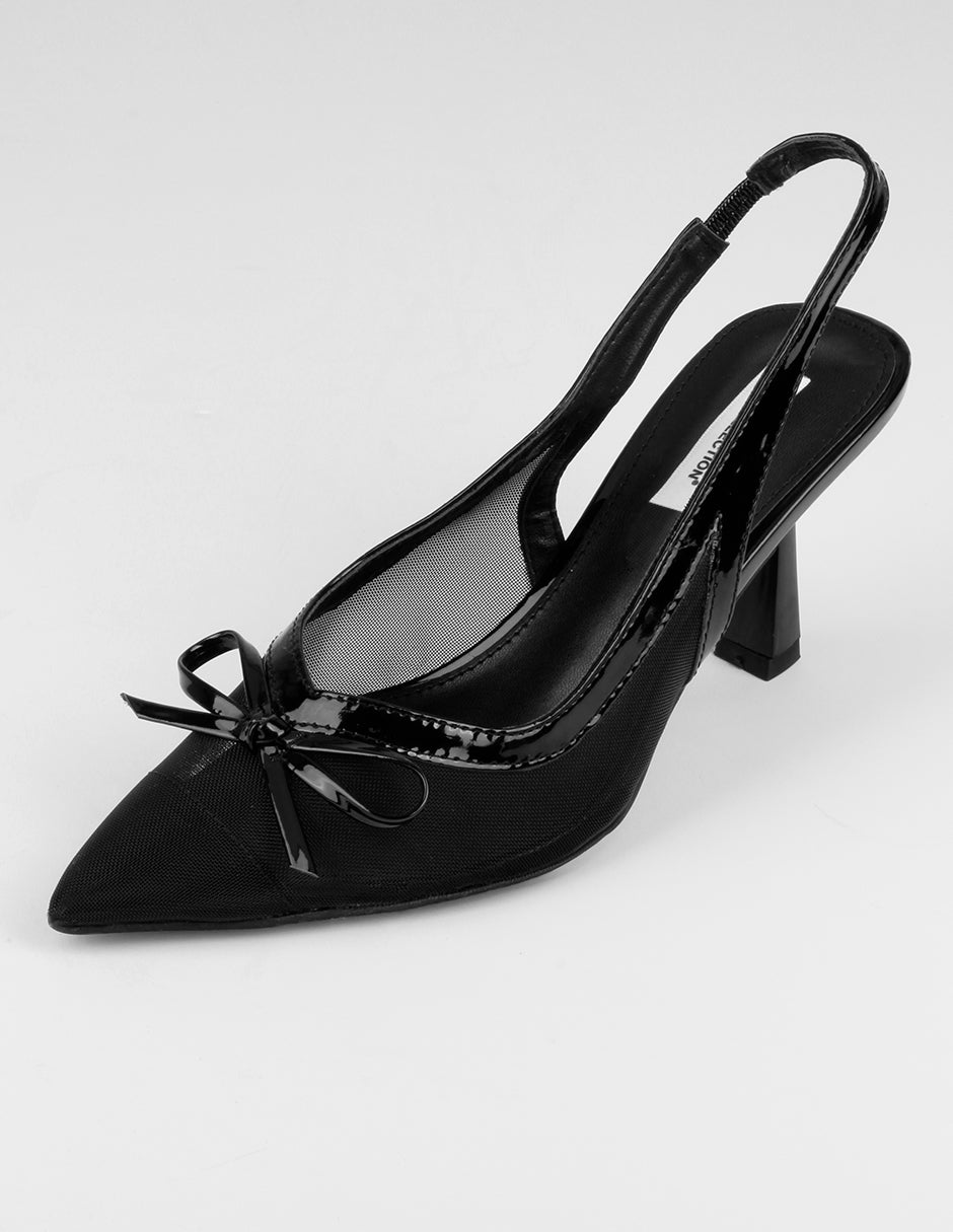 Zapatillas Slingback en Textil – Negro