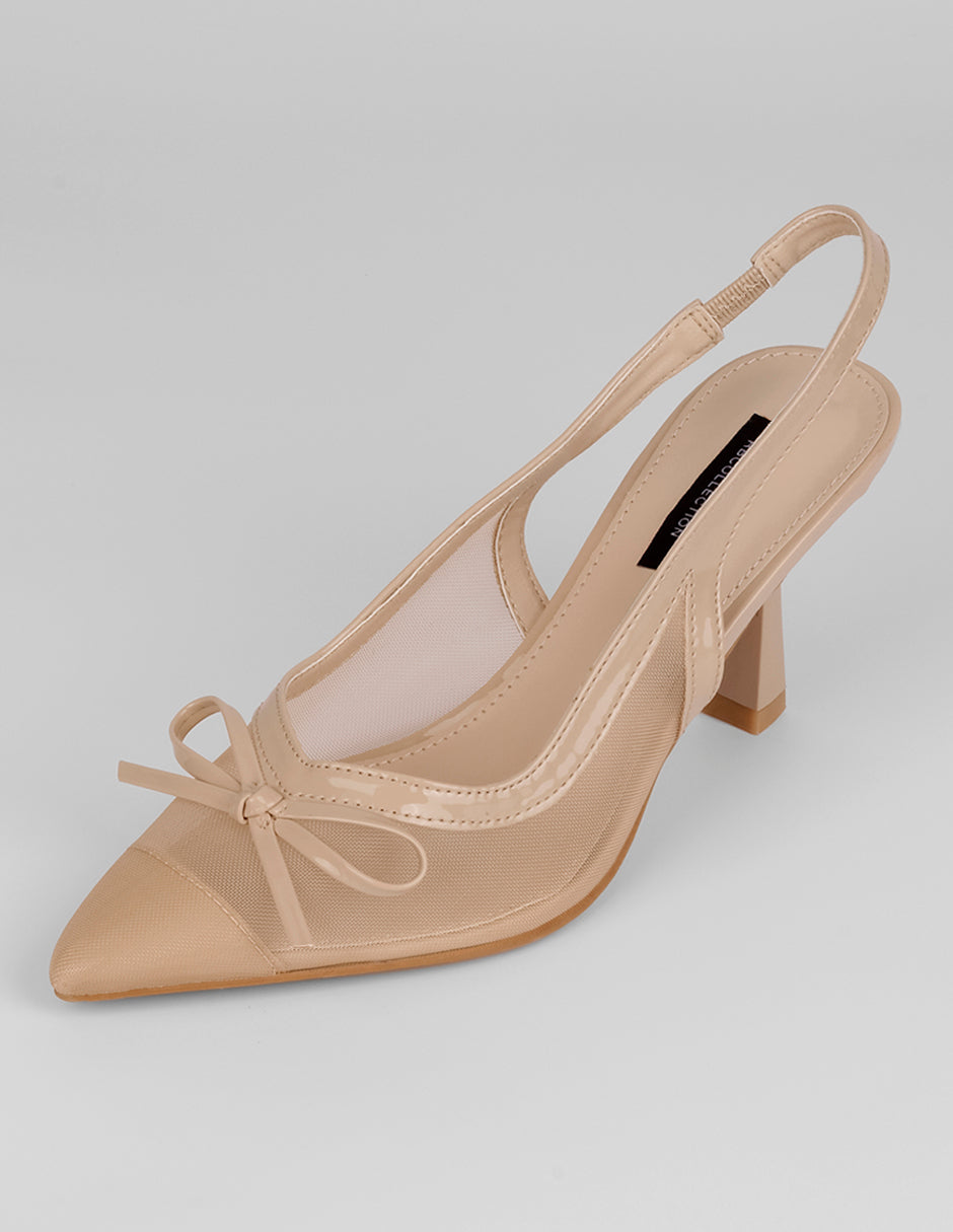 Zapatillas Slingback en Textil – Beige