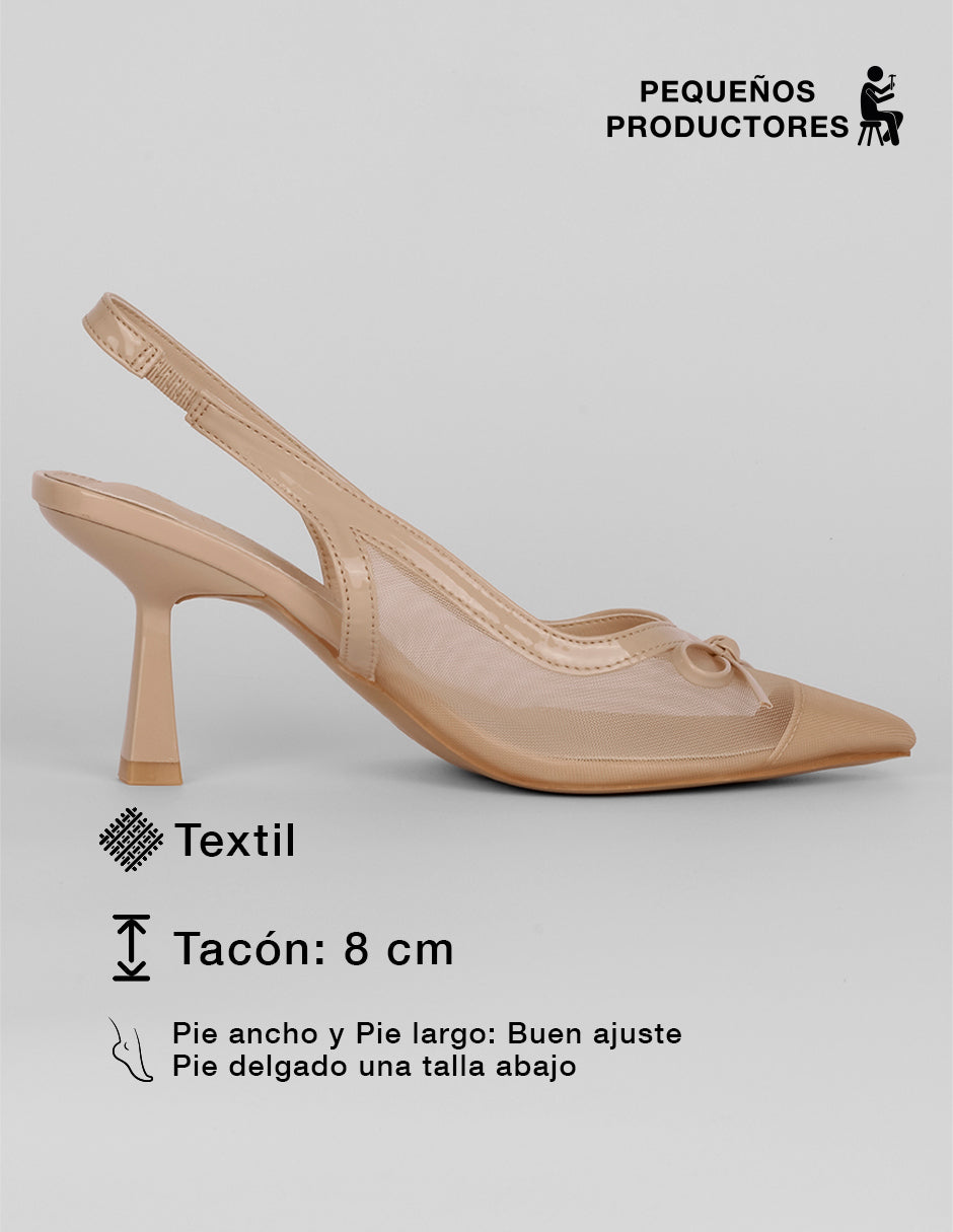 Zapatillas Slingback en Textil – Beige