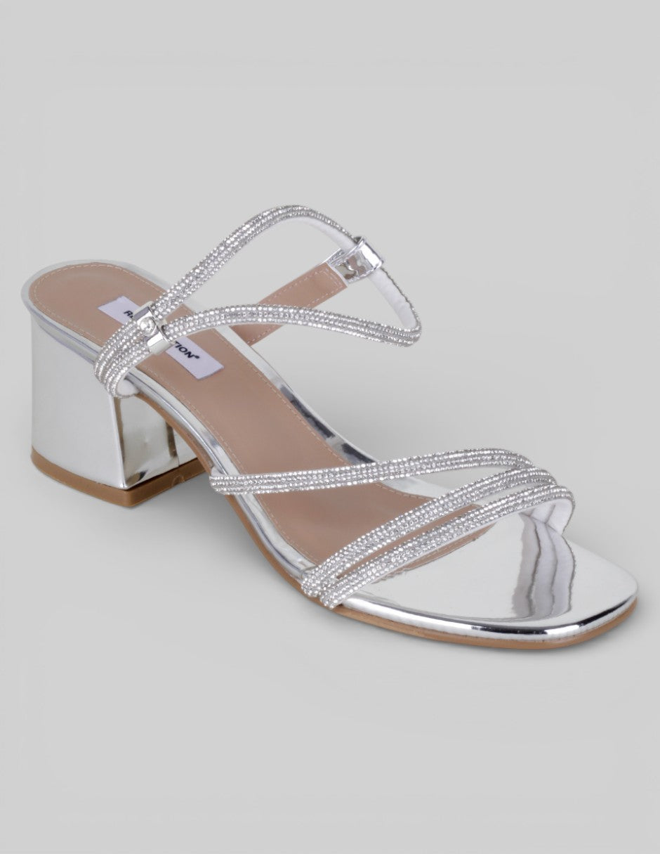 Sandalia con tacón Glowm en Sintético – Plata