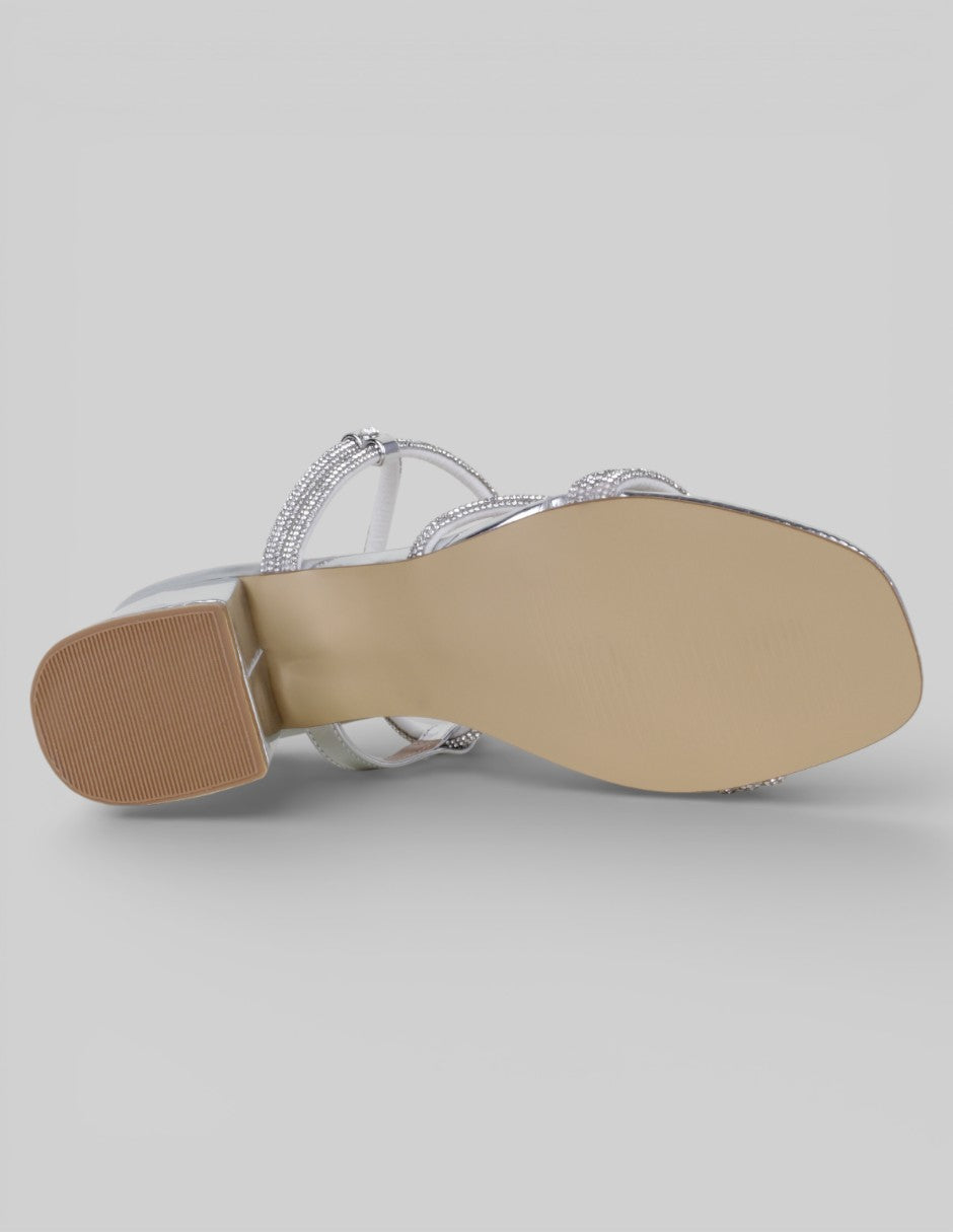 Sandalia con tacón Glowm en Sintético – Plata
