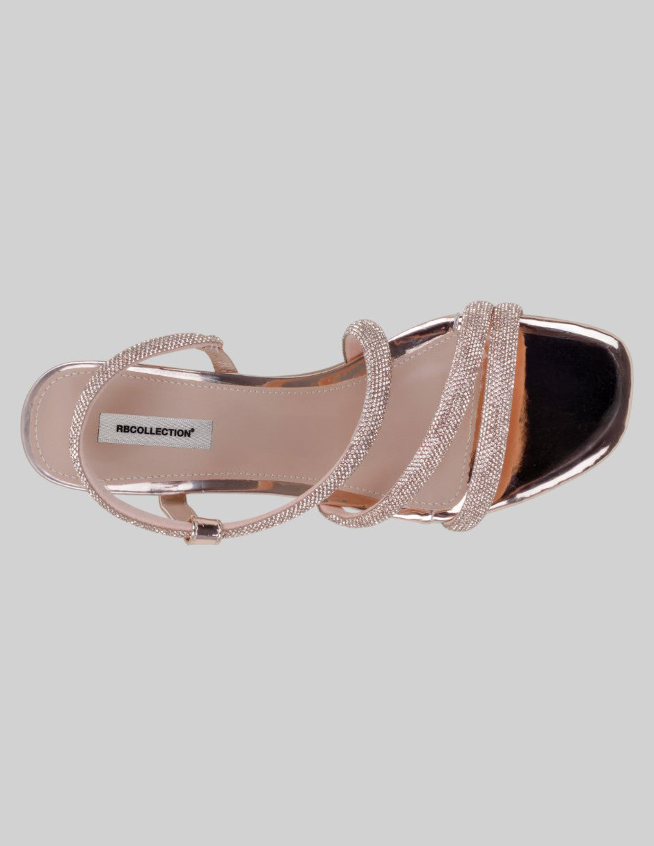 Sandalia con tacón Glowm en Sintético – Dorado