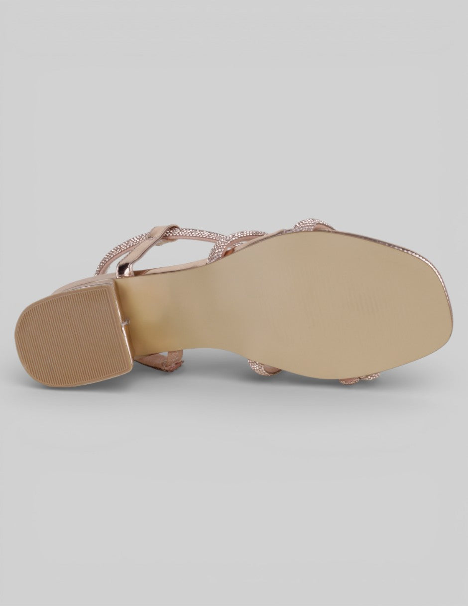 Sandalia con tacón Glowm en Sintético – Dorado