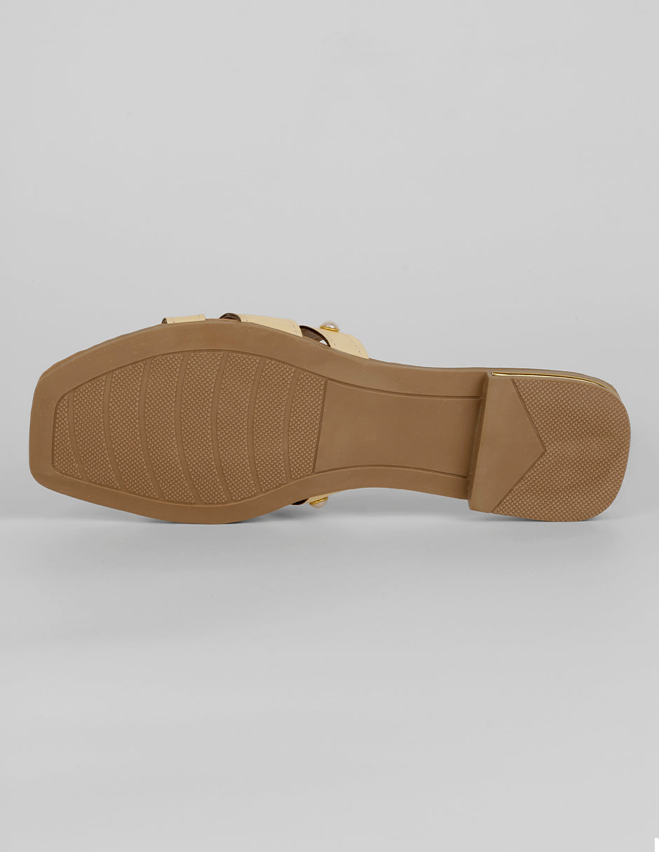 Sandalias de piso Soft en Piel vegana – Beige