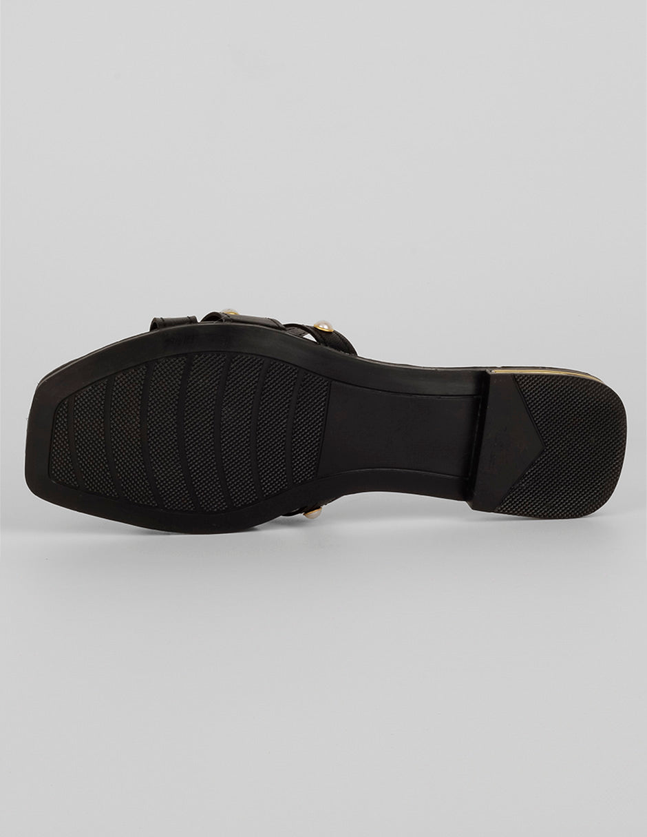 Sandalias de piso Soft en Piel vegana – Negro