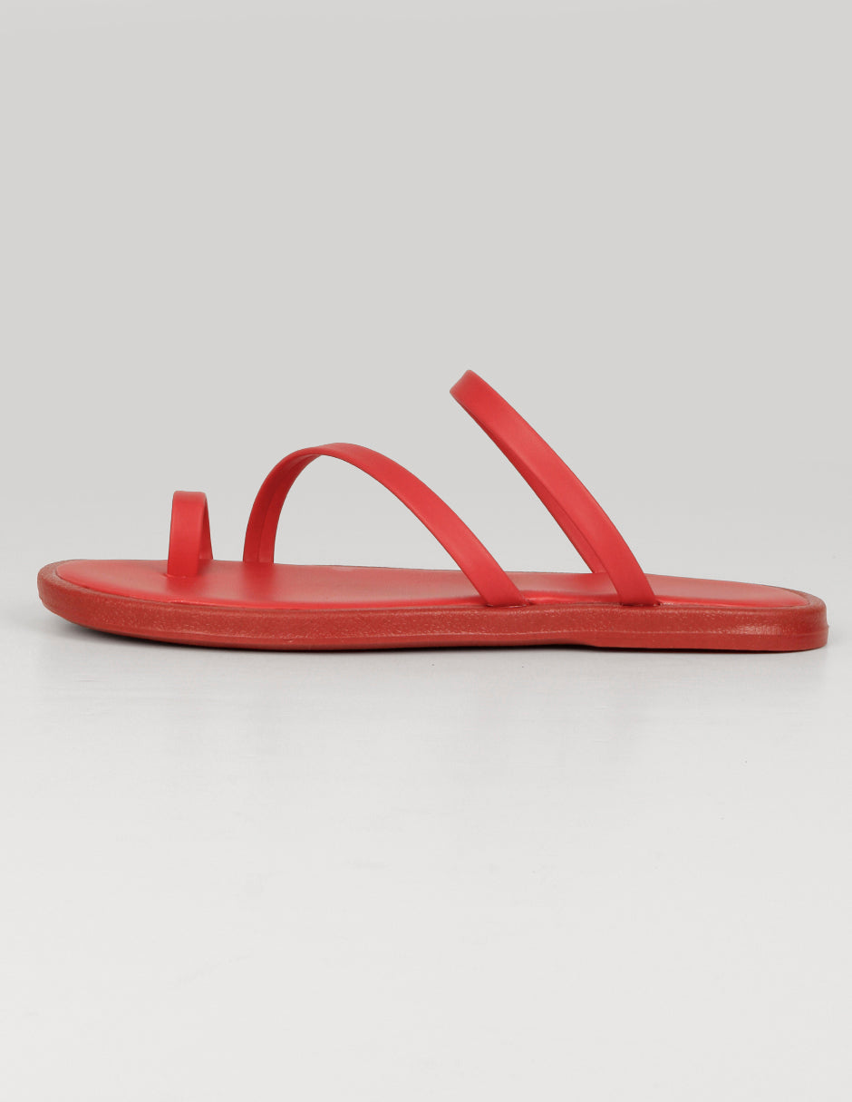 Sandalias de piso Exterior Piel vegana Color Rojo Para Mujer De RBBASICS