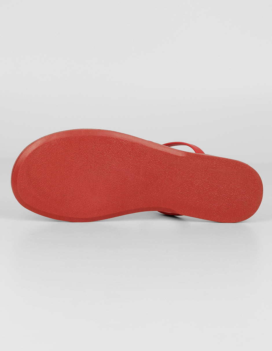 Sandalias de piso Soft en Piel vegana – Rojo