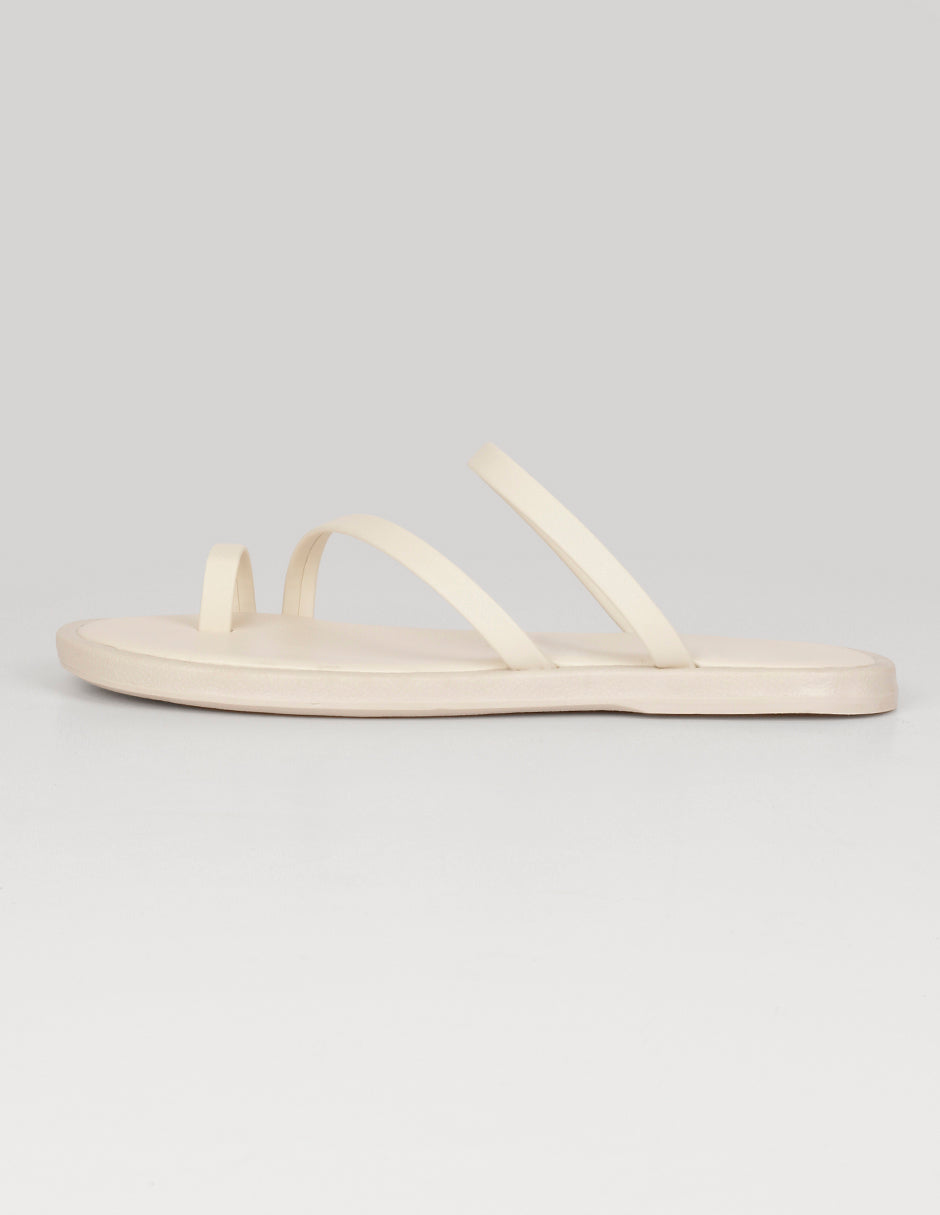 Sandalias de piso Exterior Piel vegana Color Blanco Para Mujer De RBBASICS