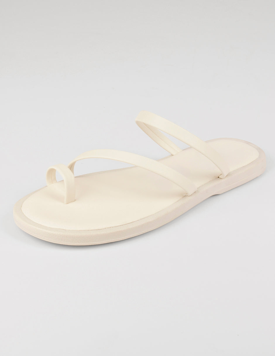 Sandalias de piso Soft en Piel vegana – Blanco