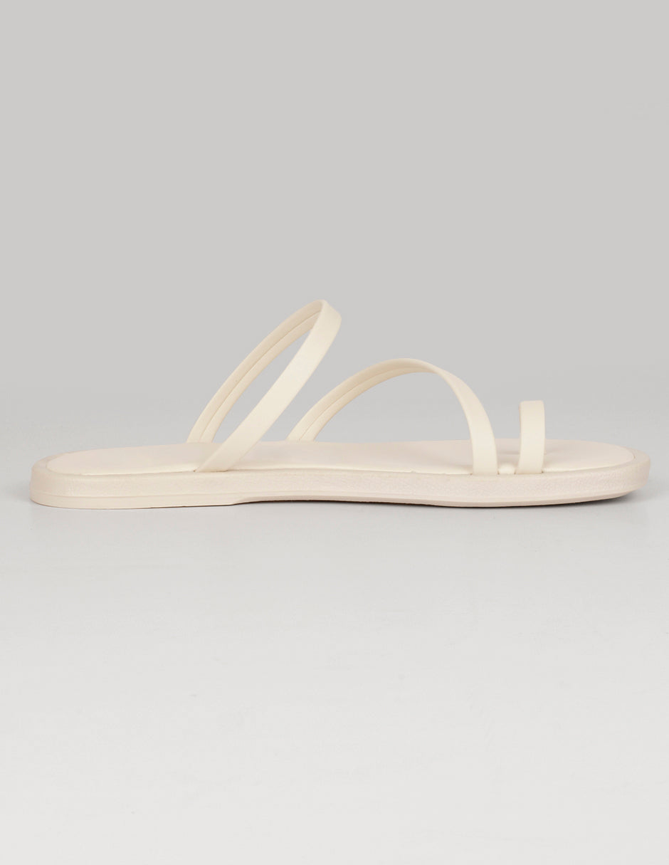 Sandalias de piso Soft en Piel vegana – Blanco