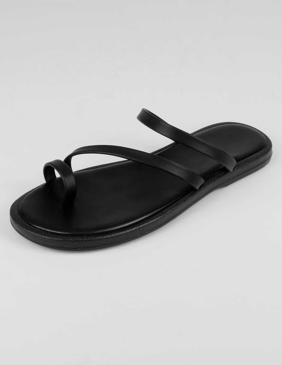 Sandalias de piso Soft en Piel vegana – Negro