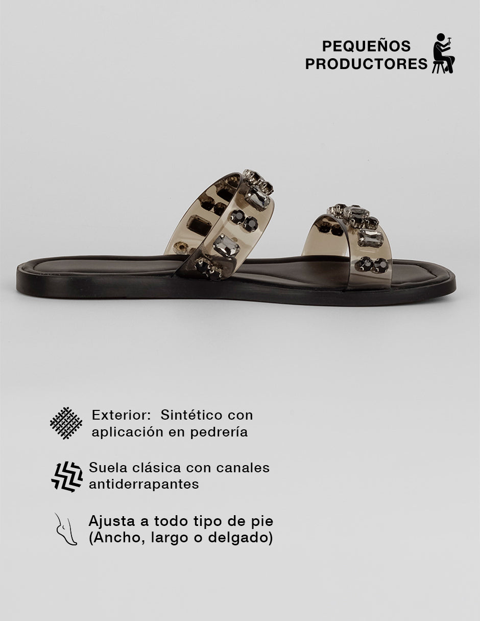 Sandalias de piso Yuri en Sintético – Negro