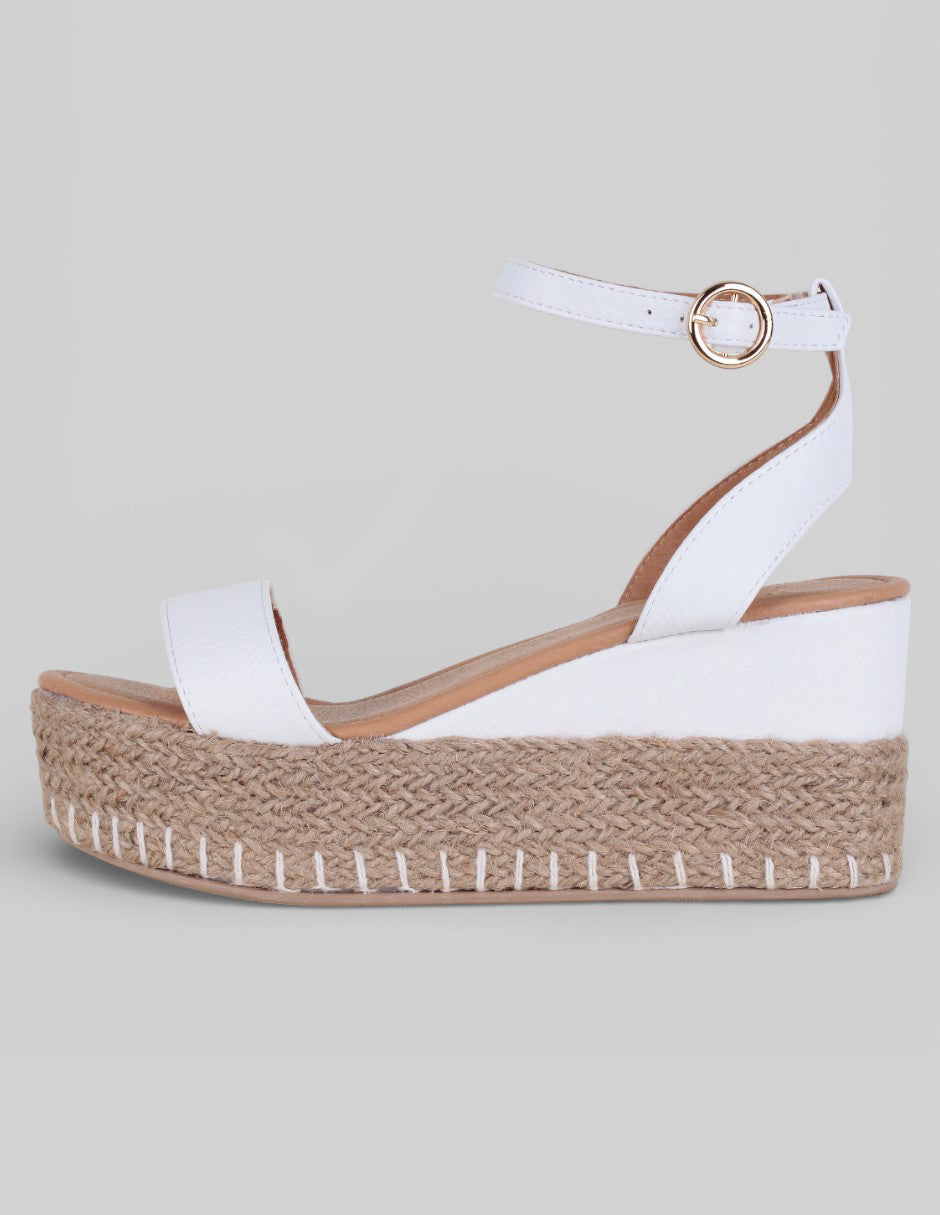 Sandalias con plataforma Exterior Piel vegana Color Blanco Para Mujer De RBCOLLECTION