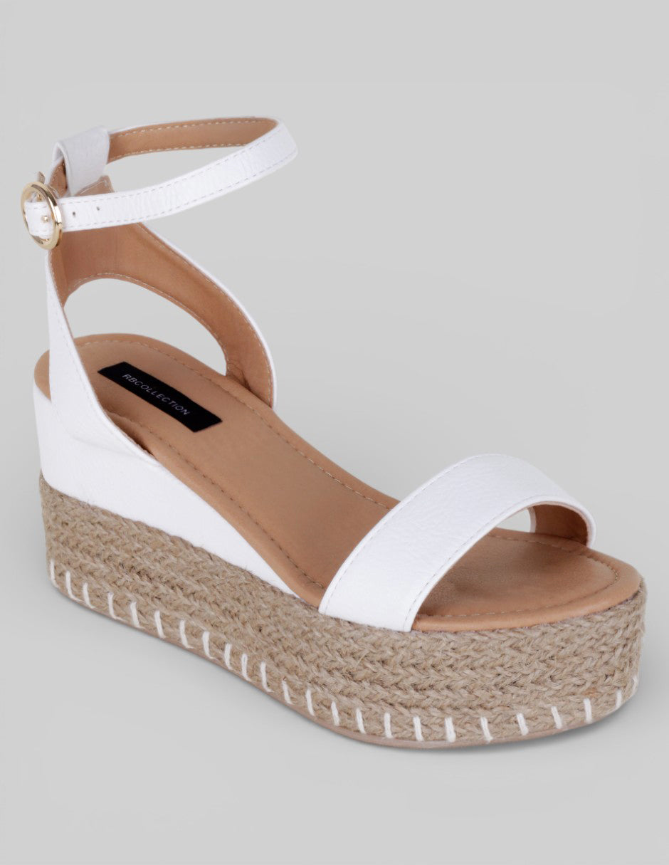 Sandalias con plataforma Naia en Piel vegana – Blanco