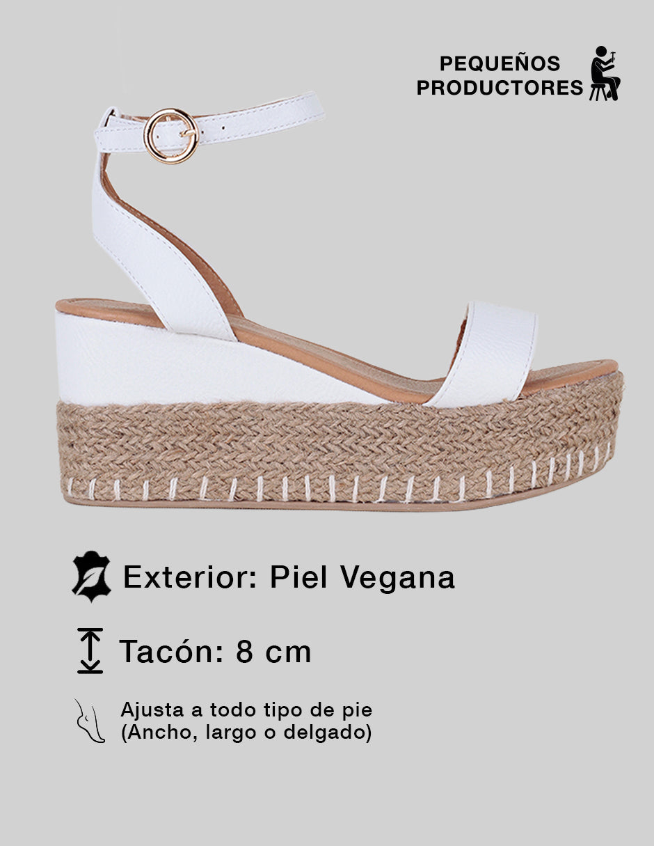 Sandalias con plataforma Naia en Piel vegana – Blanco