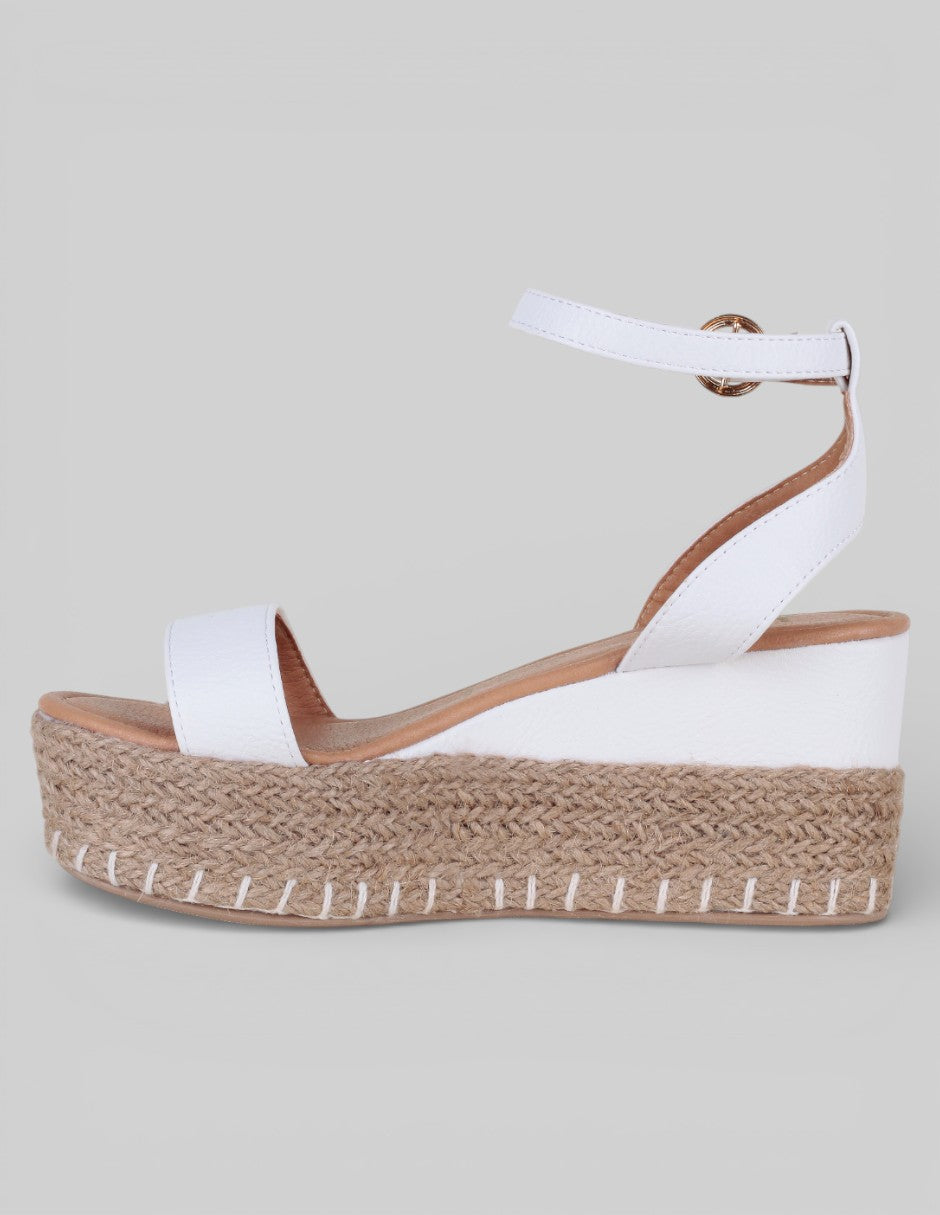 Sandalias con plataforma Naia en Piel vegana – Blanco