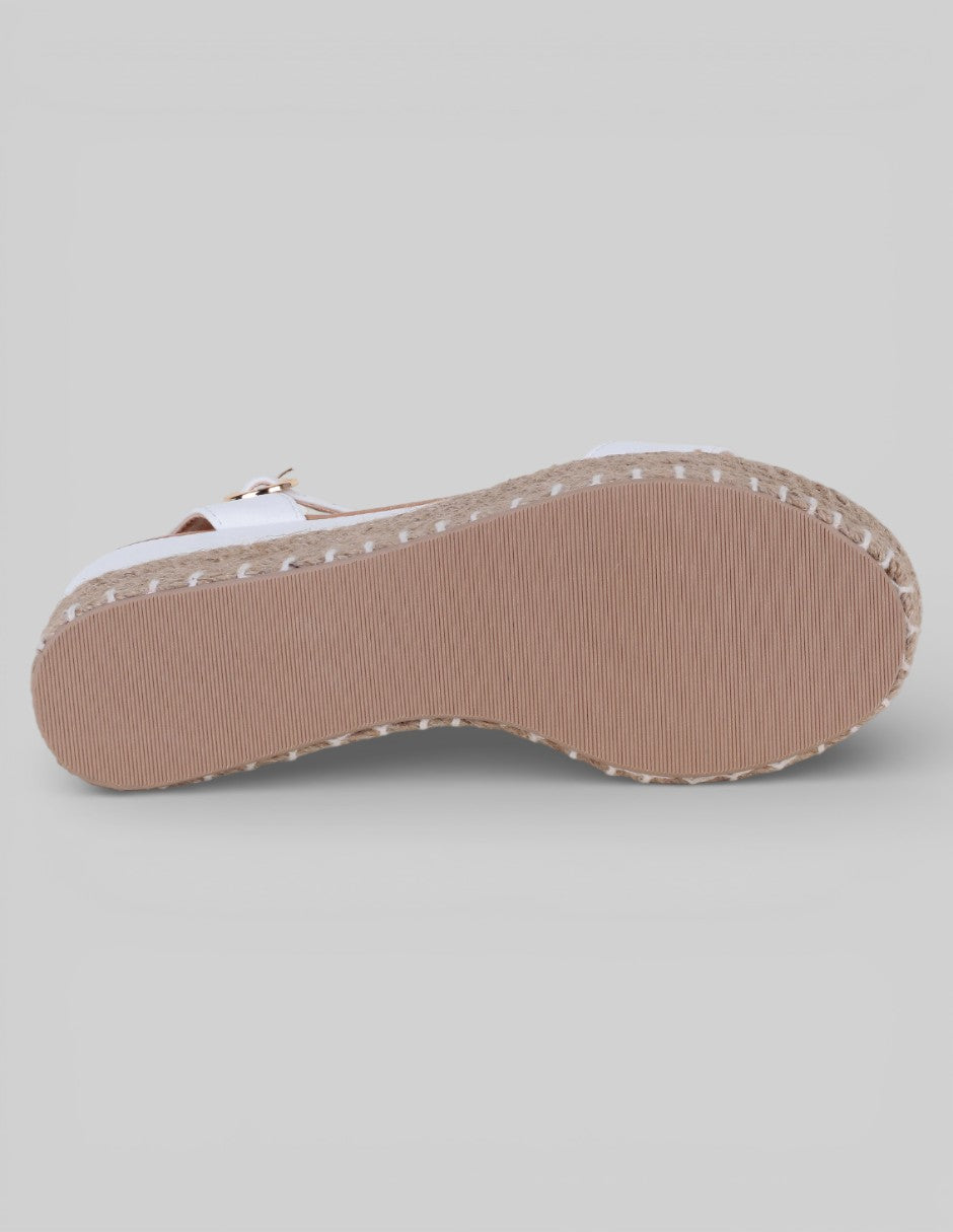Sandalias con plataforma Naia en Piel vegana – Blanco