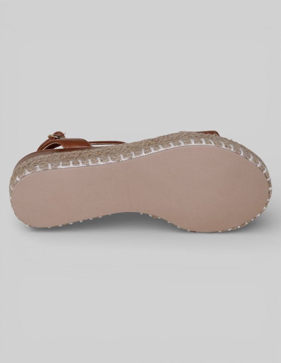 Sandalias con plataforma Naia en Piel vegana – Café
