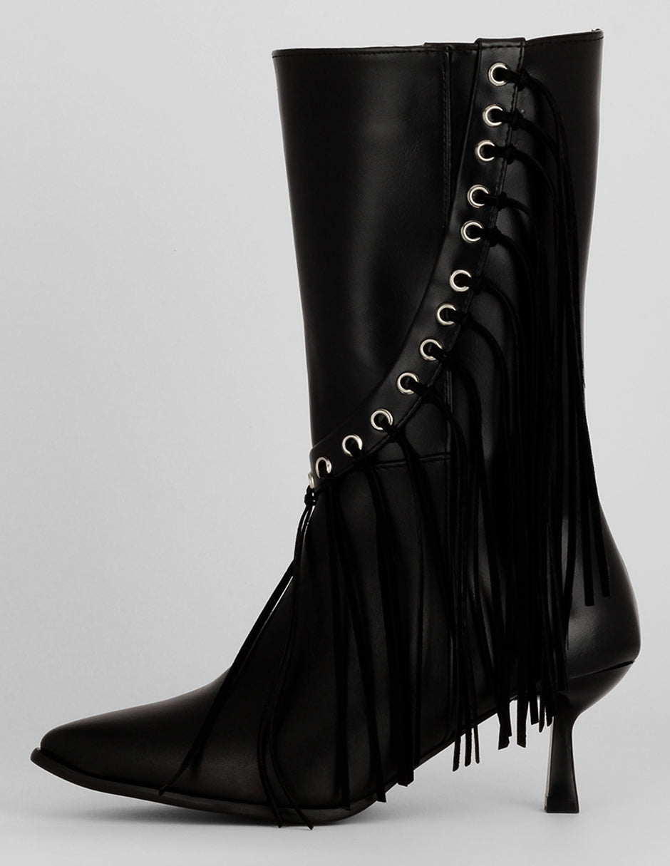 Botas tipo western Exterior Piel vegana Color Negro Para Mujer De RBCOLLECTION