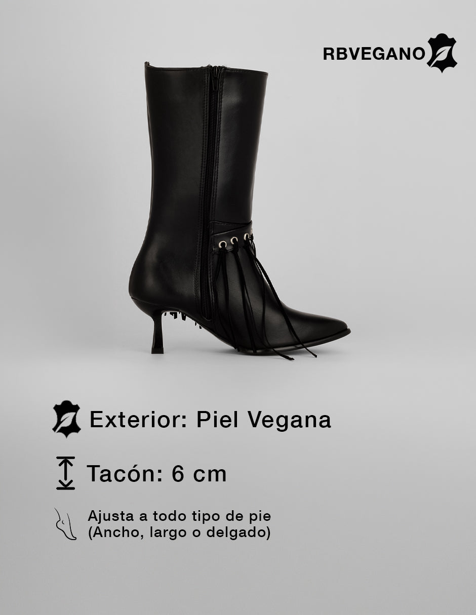 Botas tipo western Zhara en Piel vegana – Negro