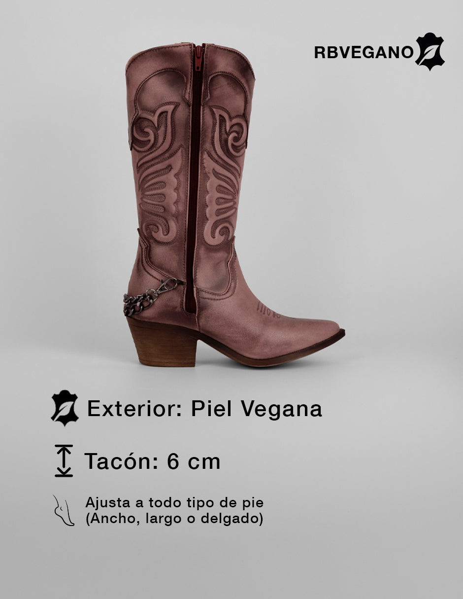 Botas tipo western West en Piel vegana – Café