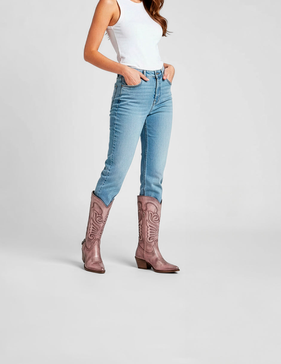 Botas tipo western West en Piel vegana – Café