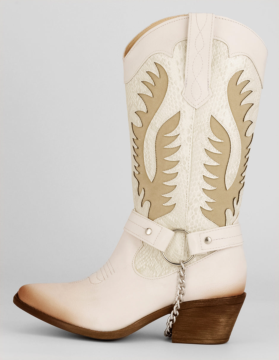 Botas tipo western Exterior Piel vegana Color Late Para Mujer De RBCOLLECTION