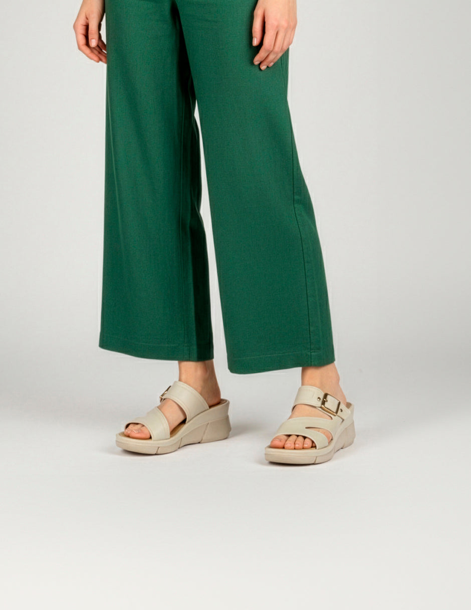 Sandalias con plataforma Naia en Piel vegana – Beige
