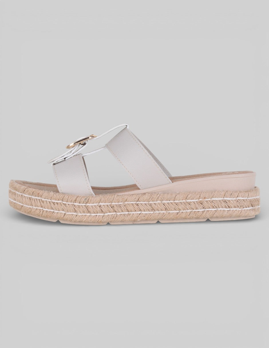 Sandalias con plataforma Exterior Piel vegana Color Blanco Para Mujer De RBCOLLECTION