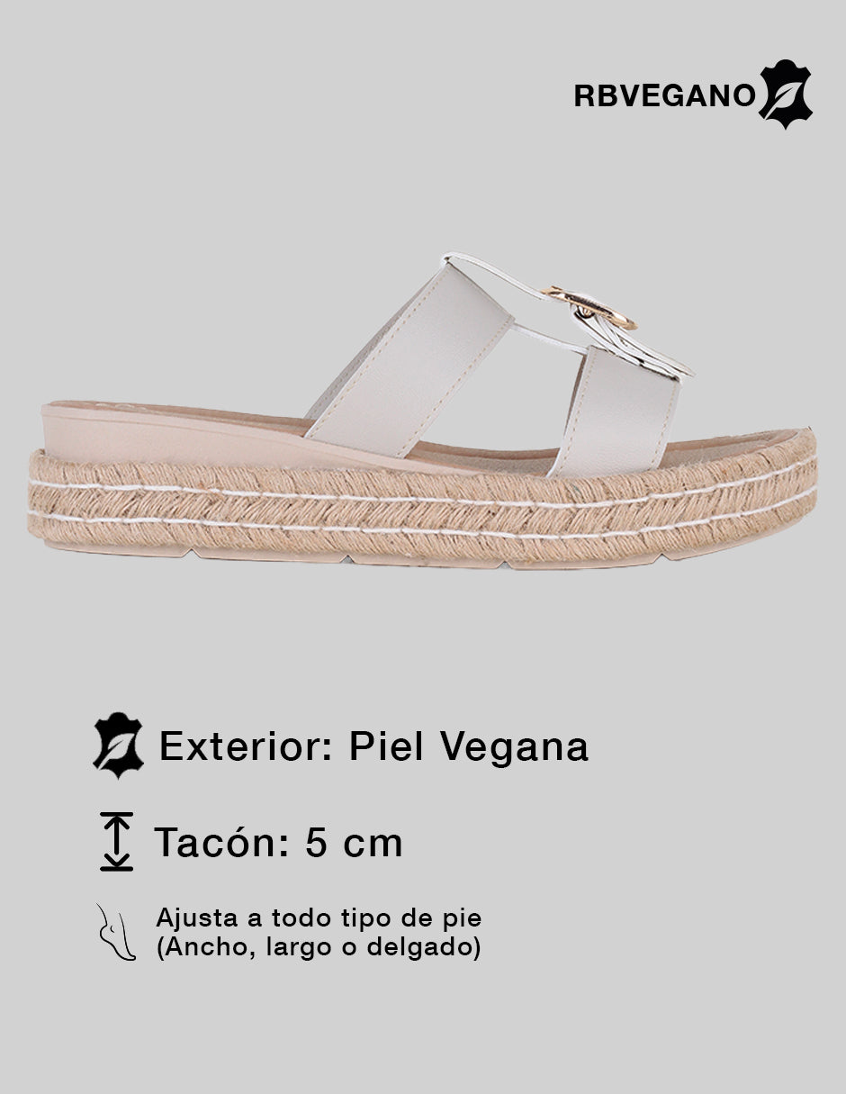 Sandalias con plataforma Yuri en Piel vegana – Blanco