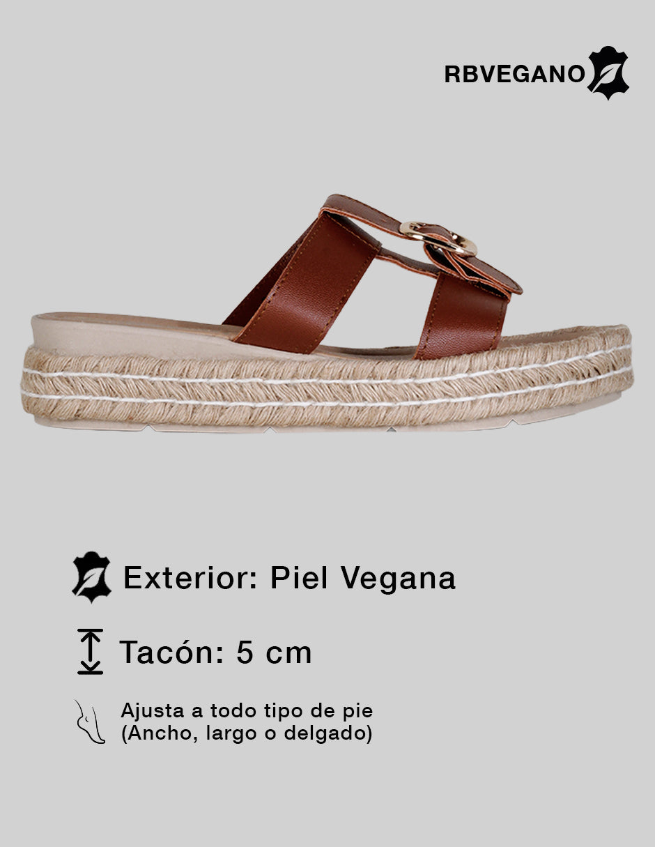 Sandalias con plataforma Yuri en Piel vegana – Café