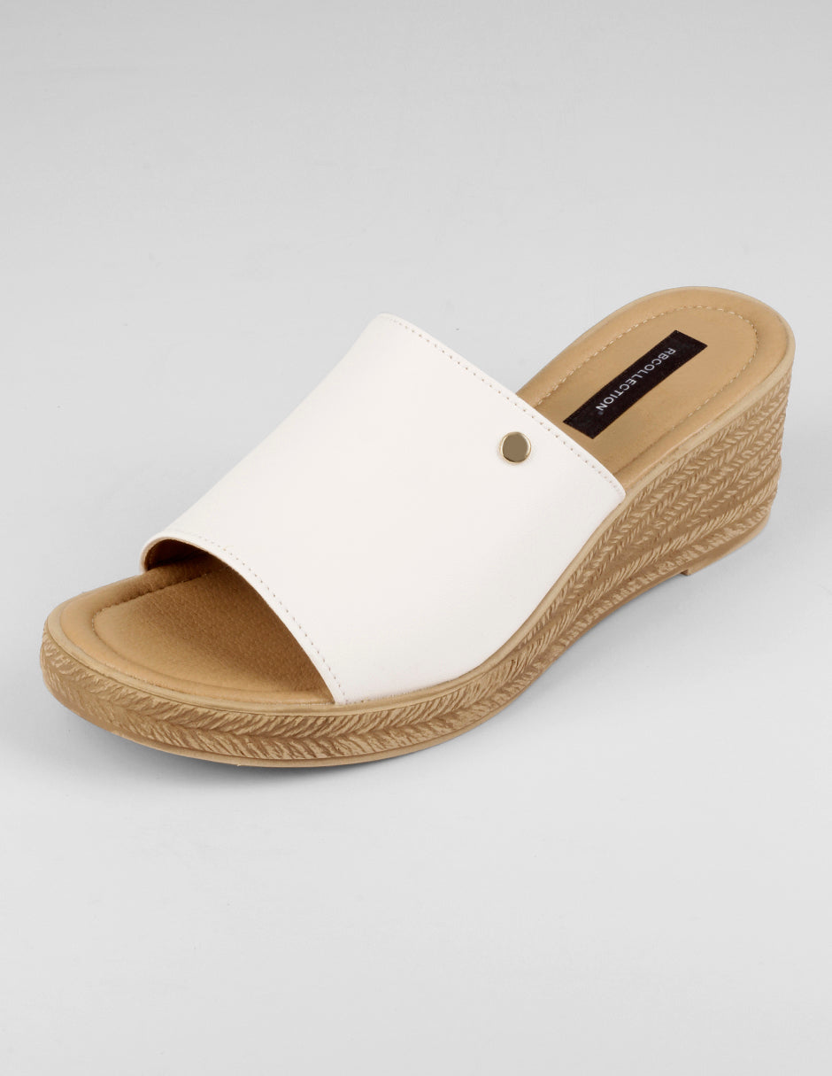 Sandalias con plataforma Naia en Piel vegana – Blanco