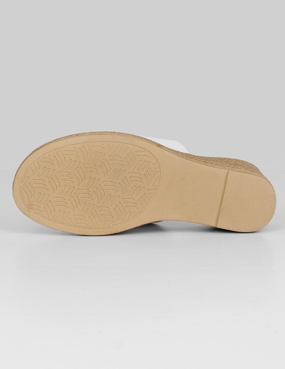 Sandalias con plataforma Naia en Piel vegana – Blanco