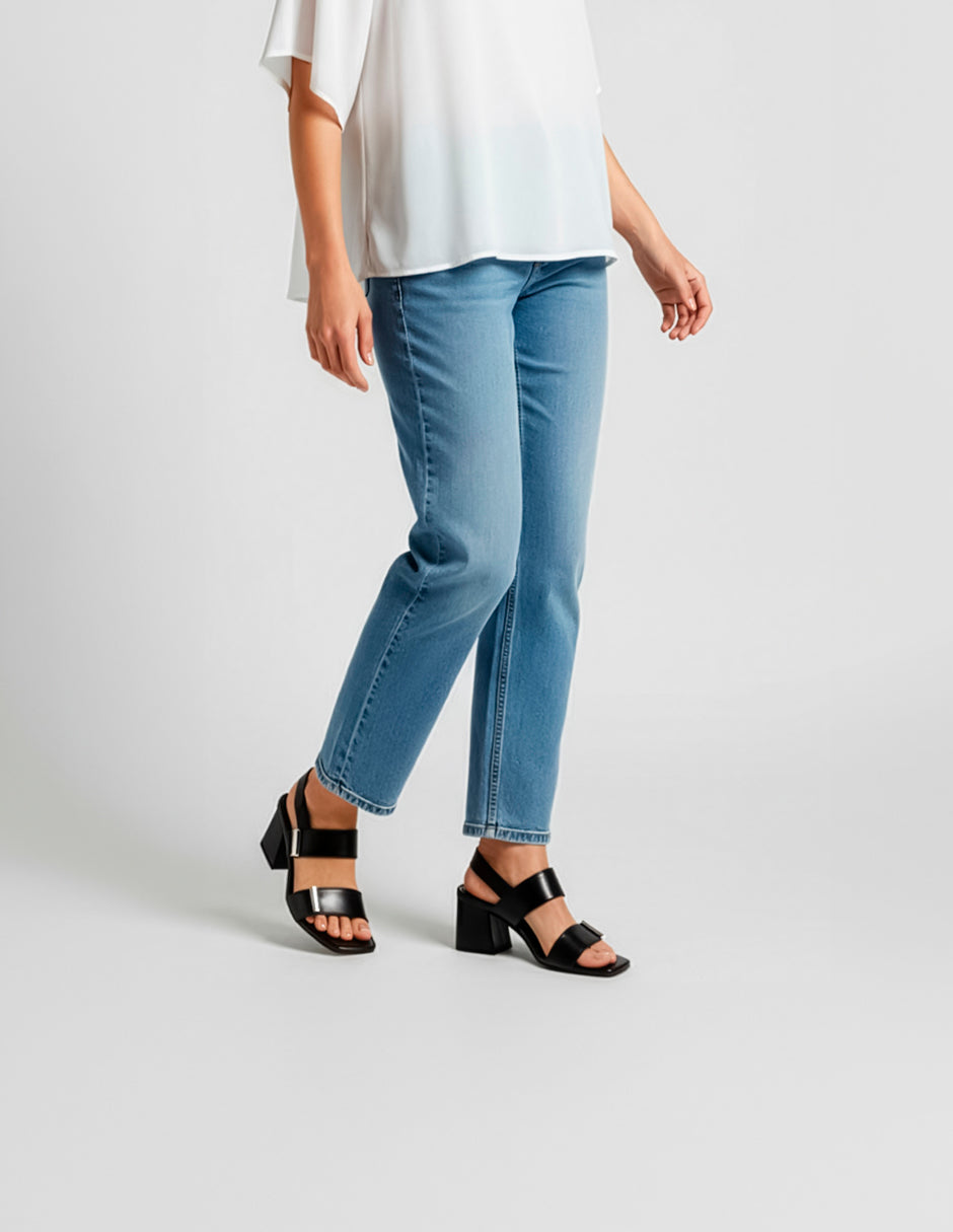 Sandalia con tacón Classy en Piel vegana – Negro