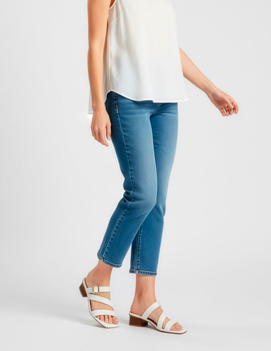 Sandalia con tacón Sprint en Piel vegana – Beige