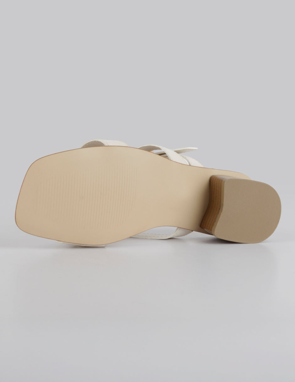 Sandalia con tacón Sprint en Piel vegana – Beige