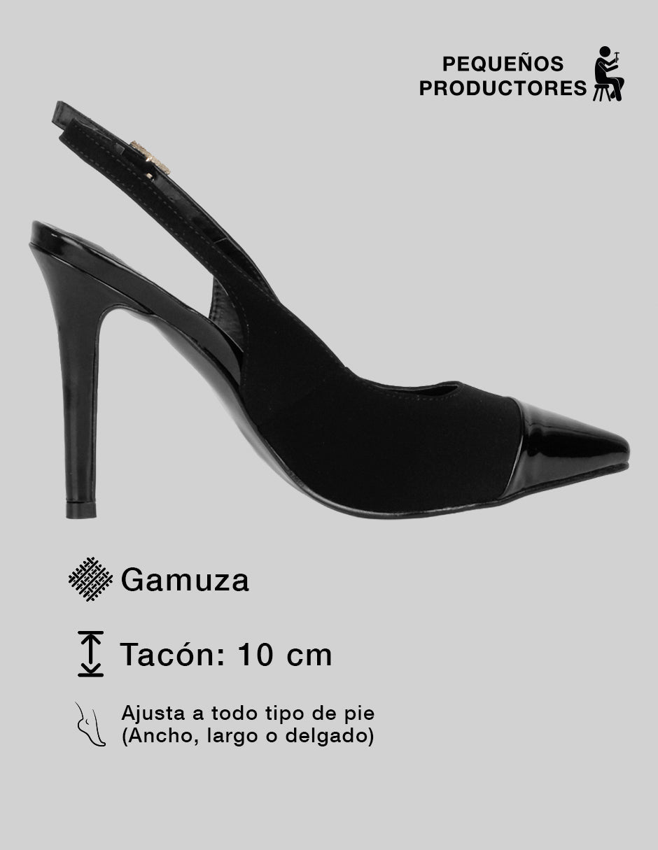 Zapatillas Slingback en Gamuza sintética – Negro