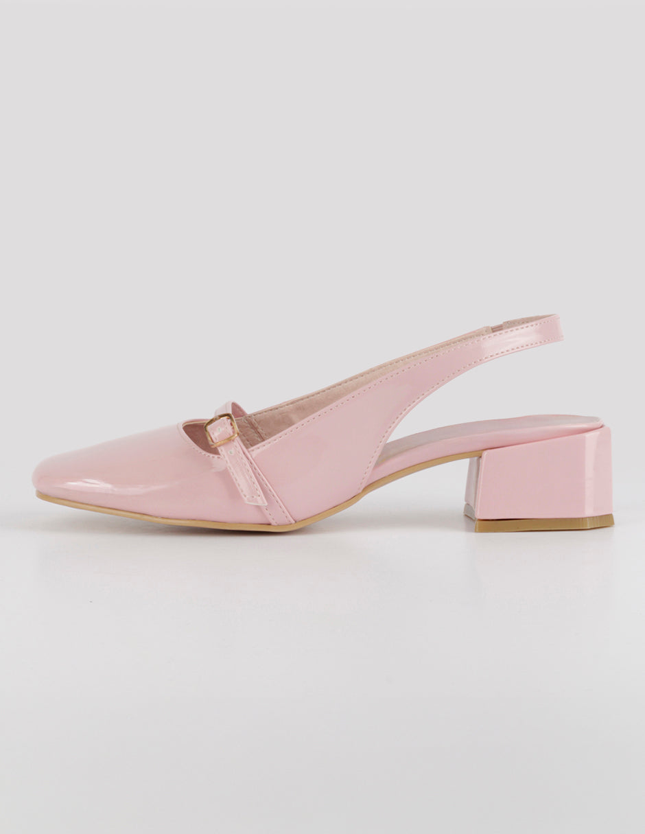 Zapatillas Slingback en Charol – Rosa