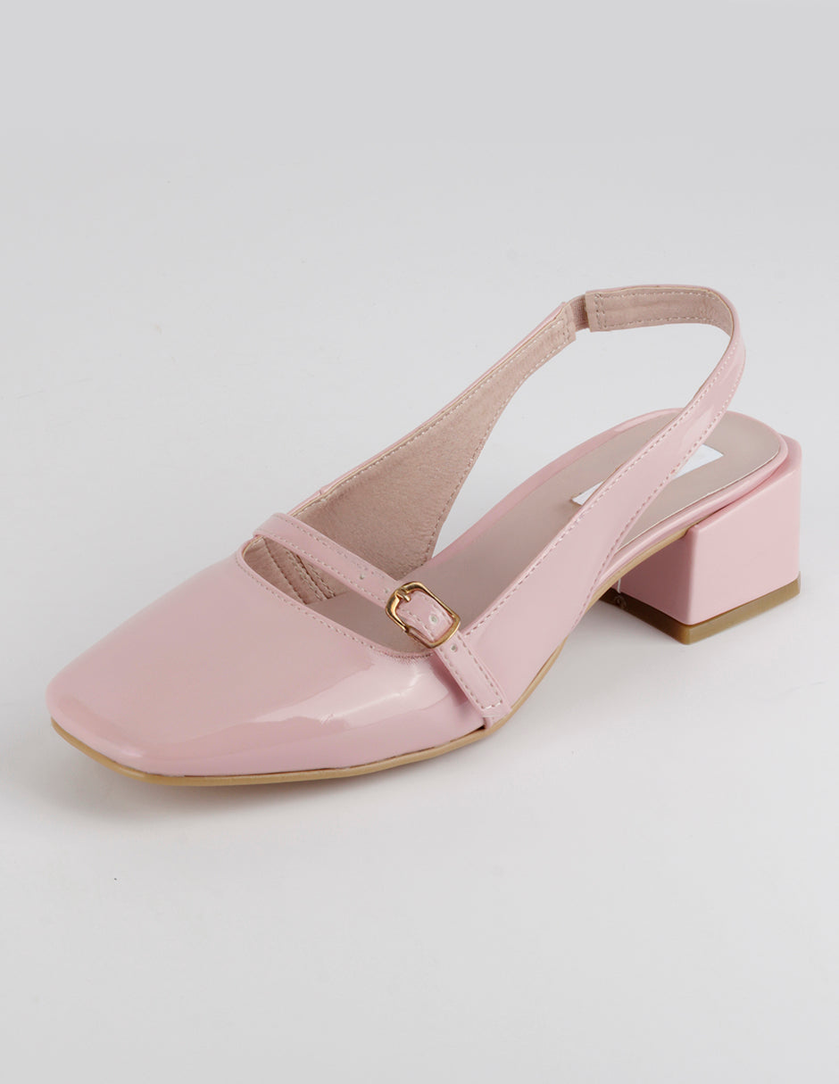 Zapatillas Slingback en Charol – Rosa