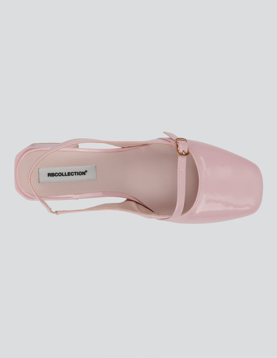 Zapatillas Slingback en Charol – Rosa