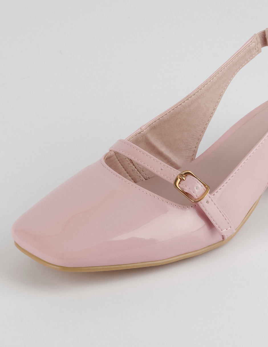 Zapatillas Slingback en Charol – Rosa