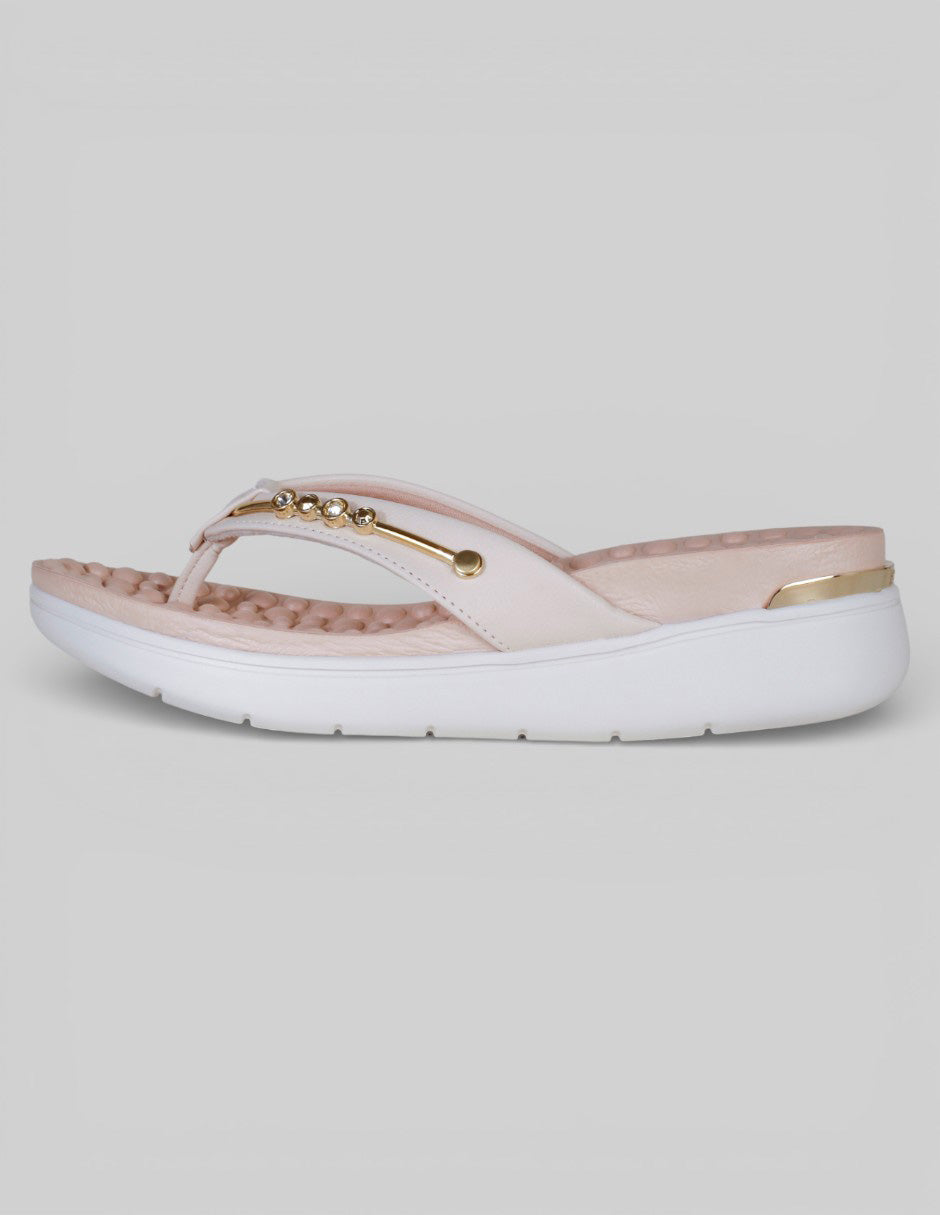 Sandalias con plataforma Exterior Piel vegana Color Beige Para Mujer De RBCOLLECTION