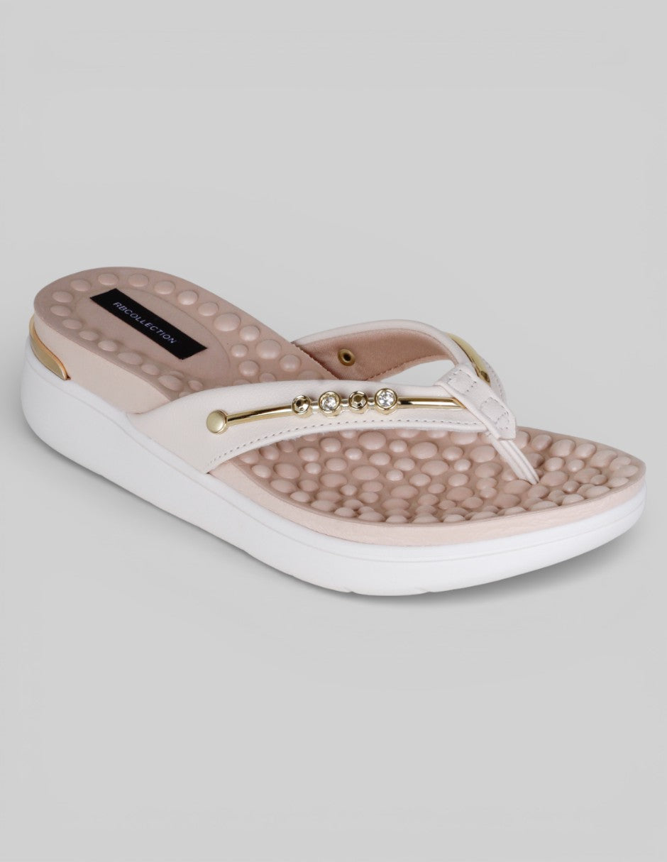 Sandalias con plataforma Comfy en Piel vegana – Beige